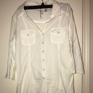 Girl crazy 3/4 white tee 100% cotton size s